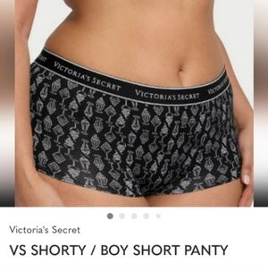 Victoria's Secret Black Patterned Boyshorts